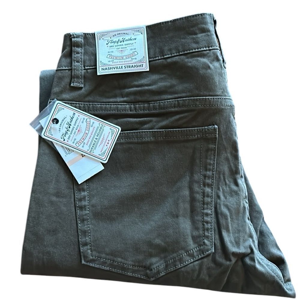 NEW Flag & Anthem Mens Olive Nashville Straight Pants